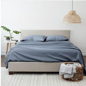 4-Piece Solid Stone Microfiber King Bed Sheet Set